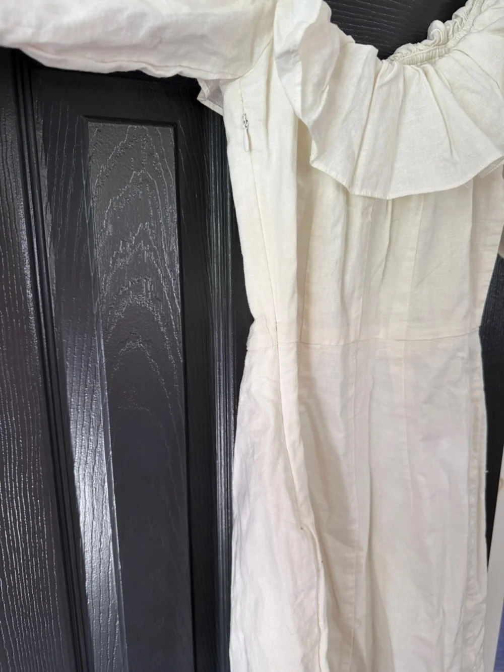 H&M white Ruffled Off-Shoulder Mini Dress - Picture 5 of 5